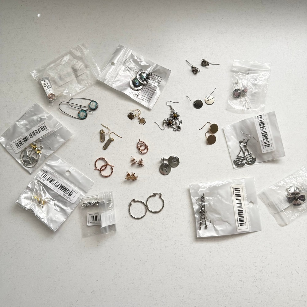 Bulk Lot 22 Pairs Fashion Earrings Silver‎ Gold Rose Gold Boho Hoop Stud Set